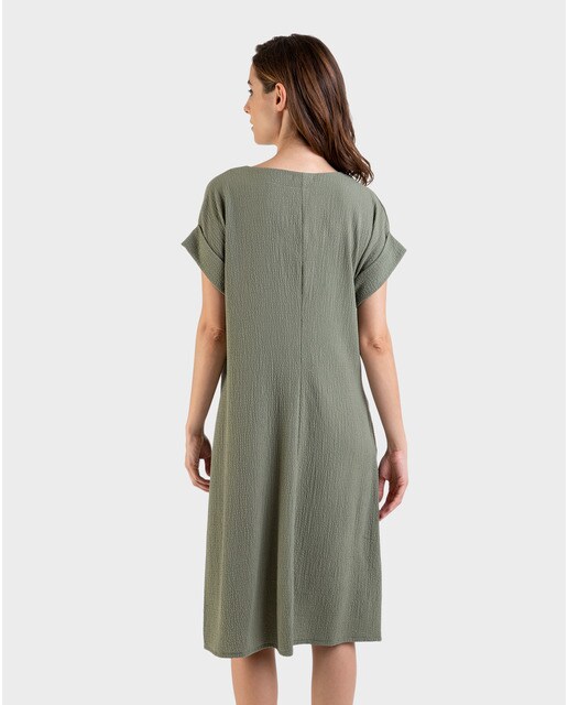 Vestido corto manga corta cuello en pico · Massana · El Corte Inglés