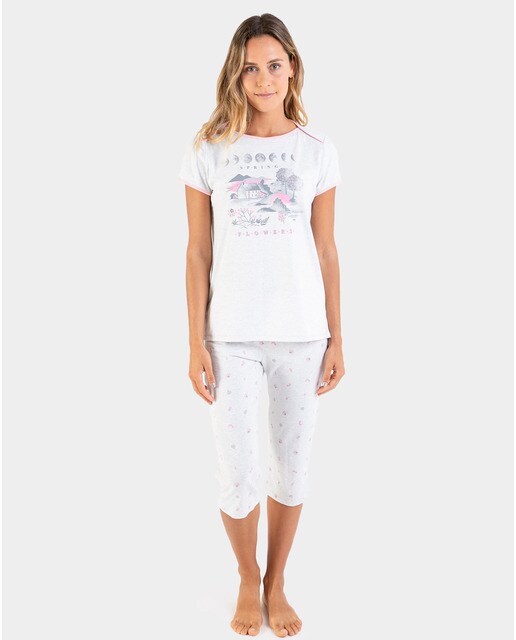 Pijama de mujer de manga corta y pantalón pirata · Massana · El Corte Inglés