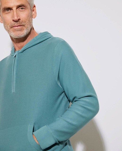 Sudadera de hombre en verde agua con capucha · Adolfo Dominguez · El Corte  Inglés