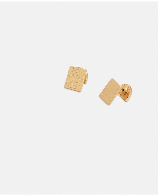 Pendientes rectangulares con grabado en color oro · Adolfo Dominguez · El  Corte Inglés