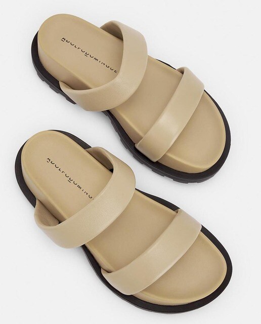 Sandalias planas de mujer en color beige con suela dentada · Adolfo  Dominguez · El Corte Inglés