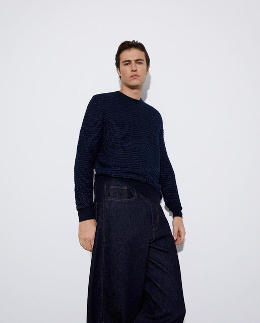 Jersey de hombre azul marino de cuello redondo · Adolfo Dominguez · El  Corte Inglés