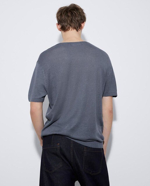 Camiseta de hombre gris de manga corta · Adolfo Dominguez · El Corte Inglés