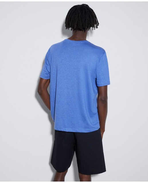 Camiseta de hombre en color azul con manga corta · Adolfo Dominguez · El Corte  Inglés