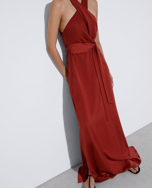 Vestido liso en color rojo · Adolfo Dominguez · El Corte Inglés