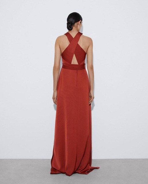 Vestido liso en color rojo · Adolfo Dominguez · El Corte Inglés