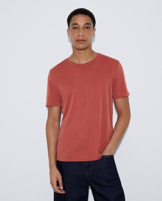 Camiseta de hombre rojo de manga corta · Adolfo Dominguez · El Corte Inglés