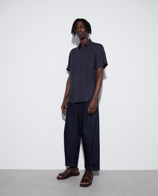 Camisa de hombre de lino lisa en color morado · Adolfo Dominguez · El Corte  Inglés
