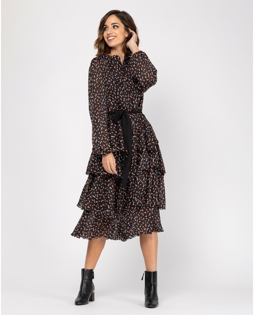 Vestido manga larga con capas en falda diseño renata · Niza · El Corte  Inglés