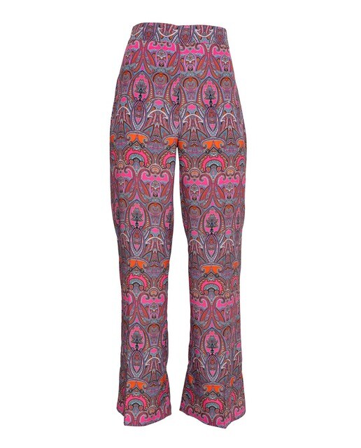 Pantalón ancho de mujer estampado con cinturilla elástica · Niza · El Corte  Inglés