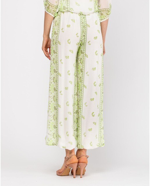Pantalón ancho de mujer con estampado ornamental de tiro alto · Niza · El  Corte Inglés