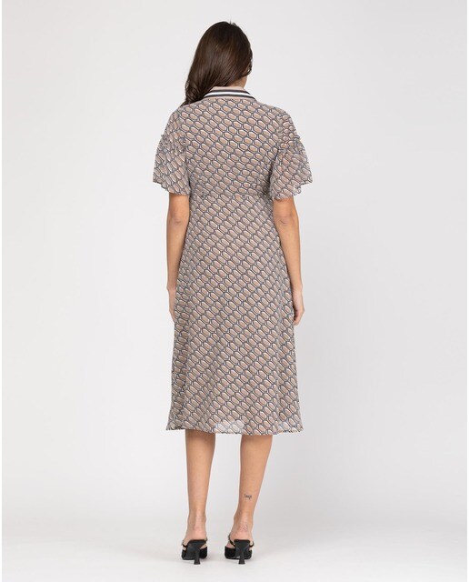Vestido midi cruzado con estampado · Niza · El Corte Inglés