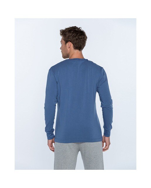 Camiseta de pijama de hombre de manga larga en color azul · Punto Blanco · El  Corte Inglés
