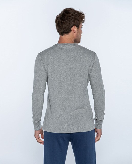 Camiseta de pijama de hombre de manga larga en color gris · Punto Blanco · El  Corte Inglés