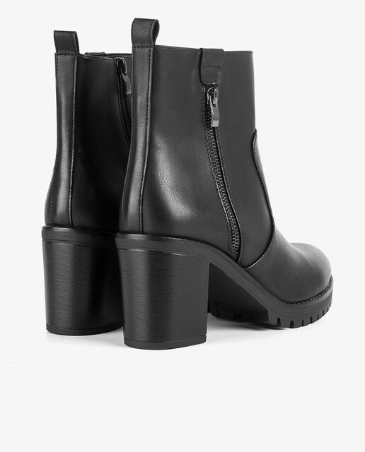 Botines de mujer Break and Walk en napa negro con cierre de cremallera y  tacón · Break and Walk · El Corte Inglés