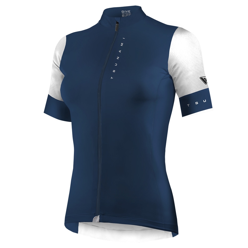 Imagen 0 de Maillot ciclismo de mujer Télégraphe Tsunami Azul marino