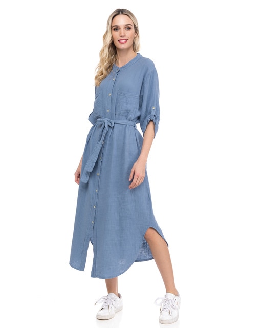 Vestido midi camisero con cinturón · Tantra · El Corte Inglés
