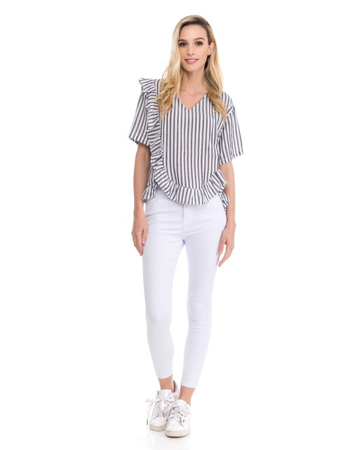 Top de mujer de rayas con volante · Tantra · El Corte Inglés