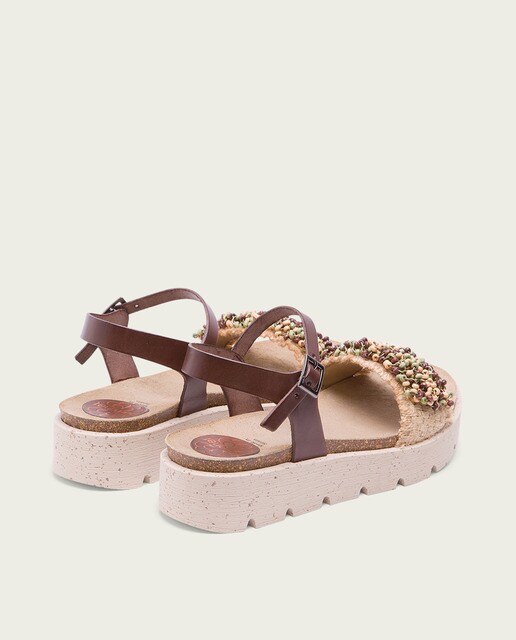 Sandalias de plataforma de mujer de rafia en color moka · Porronet · El Corte  Inglés