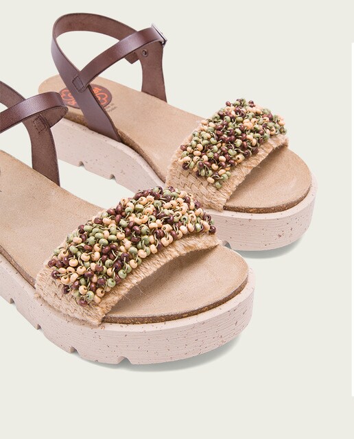Sandalias de plataforma de mujer de rafia en color moka · Porronet · El Corte  Inglés