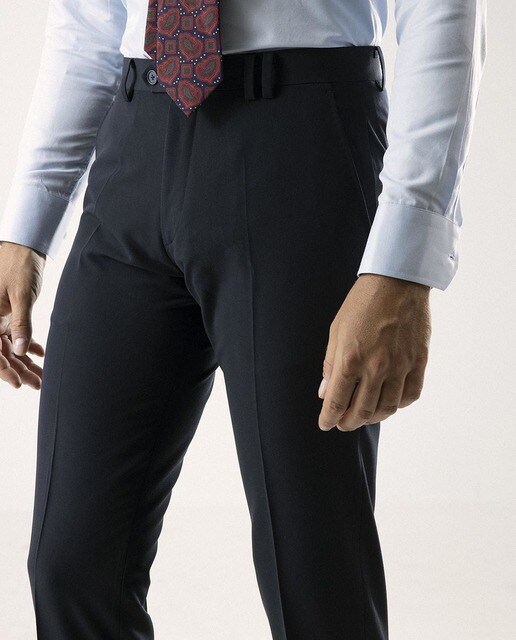 Pantalón de vestir de hombre slim liso azul marino · PuroEgo · El Corte  Inglés