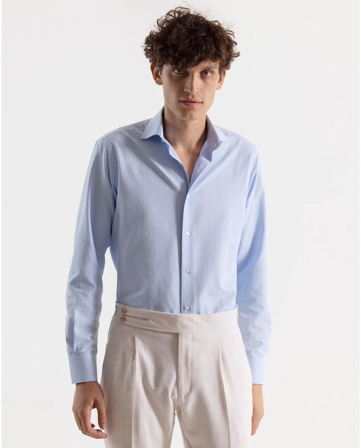 Camisa de hombre custom lisa celeste · PuroEgo · El Corte Inglés