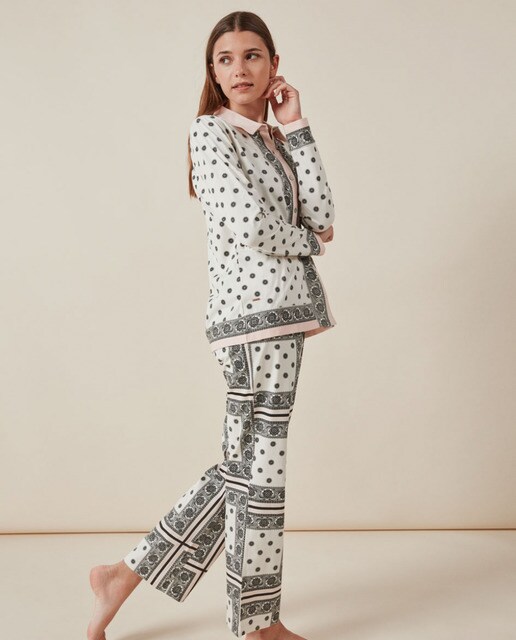 Pijama de mujer largo camisero estampado a contraste · Gisela · El Corte  Inglés