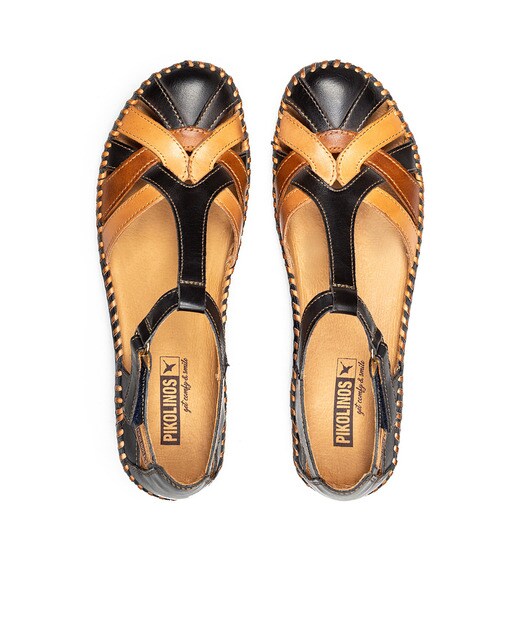 Sandalias planas de mujer tipo cangrejeras en piel de color azul marino ·  Pikolinos · El Corte Inglés