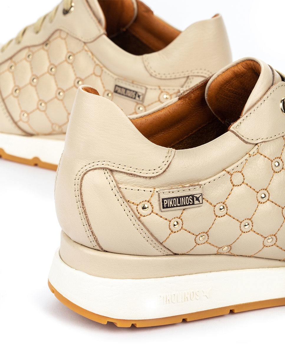 Zapatillas de piel de mujer Pikolinos con cordones en color beige · Pikolinos · El Corte Inglés