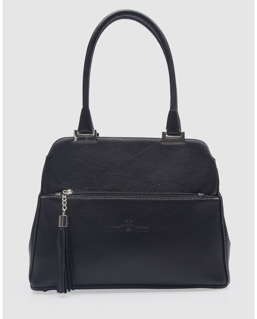 Bolso de hombro Laura Valle en piel napa color negro · Laura Valle · El  Corte Inglés