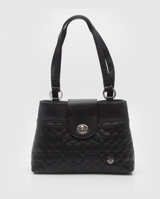 Bolso de hombro Laura Valle en piel color negro · Laura Valle · El Corte  Inglés