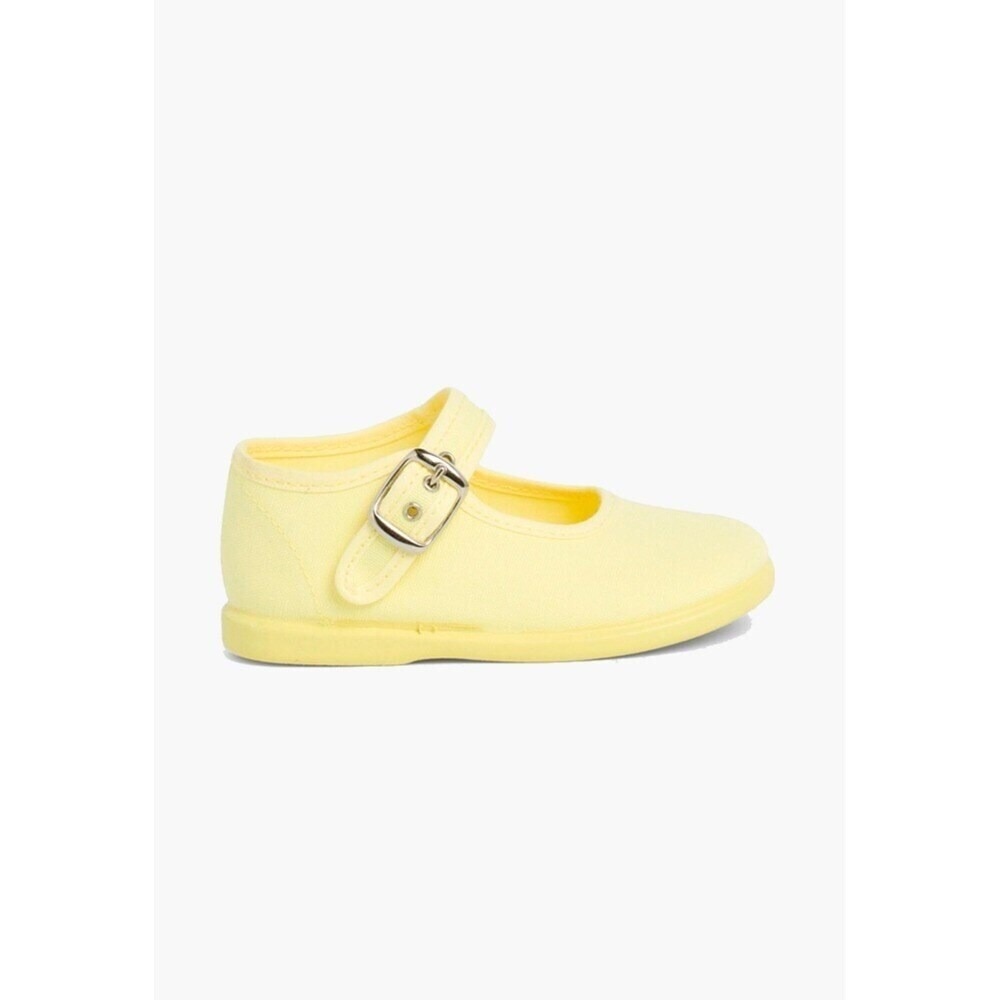 Merceditas de bebé tela hebilla - Amarillo Amarillo-1