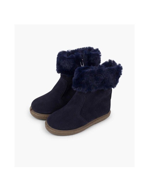 Botas de niña de piel en azul marino · Pisamonas · El Corte Inglés