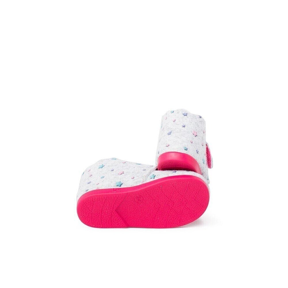 Pantufas de bebés de feltro com desenho de unicórnio Pisamonas Cinzento-3