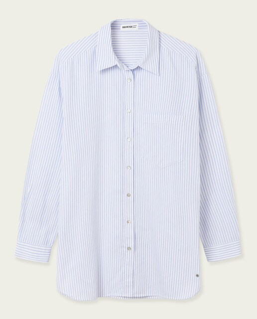 Camisa de mujer larga de rayas · Brownie · El Corte Inglés