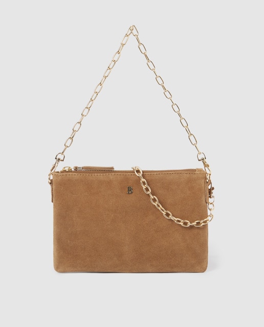 Bolso pequeño de mujer de ante con doble asa en color camel · Brownie · El  Corte Inglés