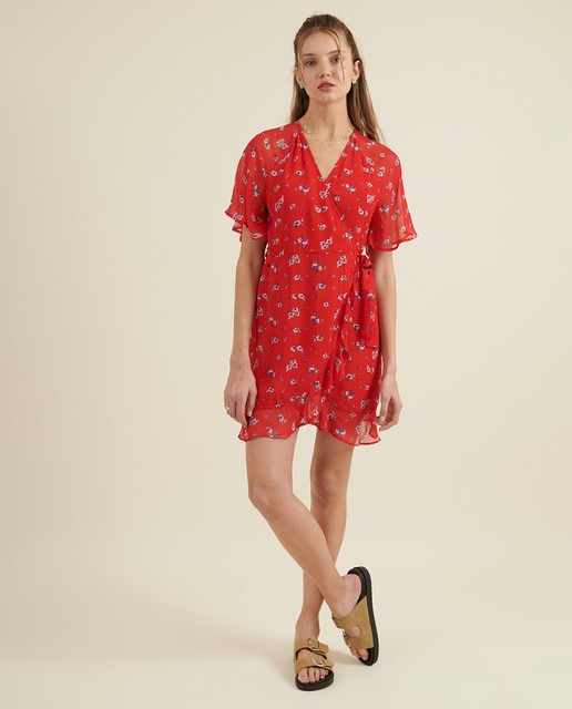 Vestido corto con estampado de flores y volantes · Brownie · El Corte Inglés
