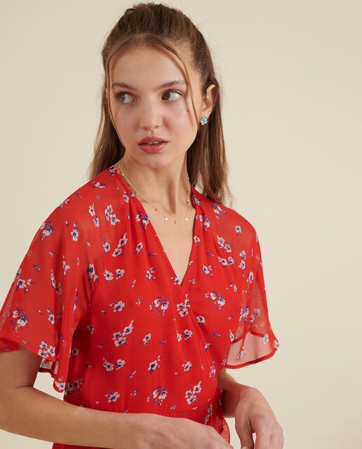Vestido corto con estampado de flores y volantes · Brownie · El Corte Inglés