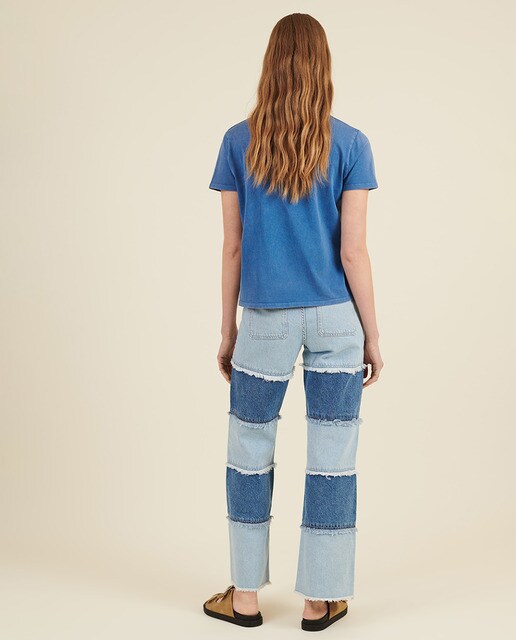 Vaquero recto de mujer de tiro alto con diseño patchwork · Brownie · El  Corte Inglés
