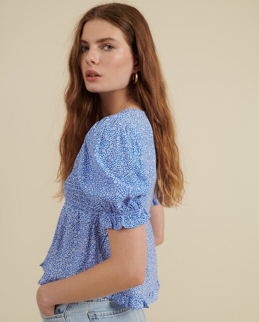 Blusa de mujer fluida de manga corta · Brownie · El Corte Inglés
