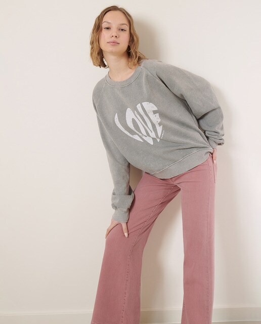 Sudadera de mujer de cuello redondo con mensaje frontal · Brownie · El  Corte Inglés