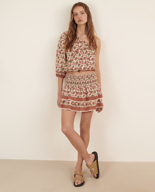 Falda corta con volantes estampada · Brownie · El Corte Inglés