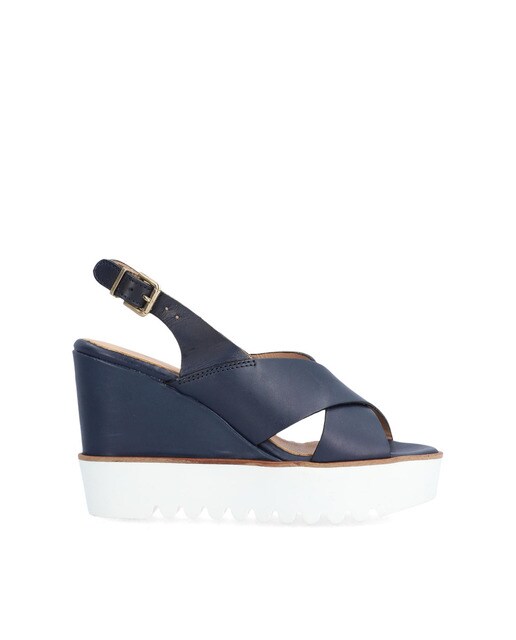 Sandalias de cuña de mujer de piel color azul · Alpe · El Corte Inglés