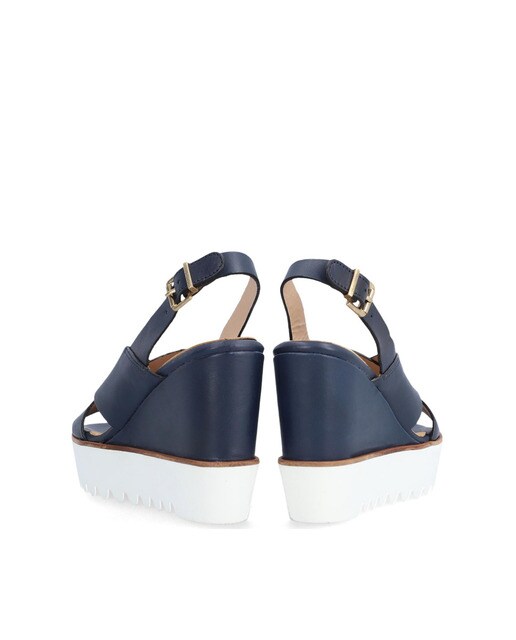 Sandalias de cuña de mujer de piel color azul · Alpe · El Corte Inglés