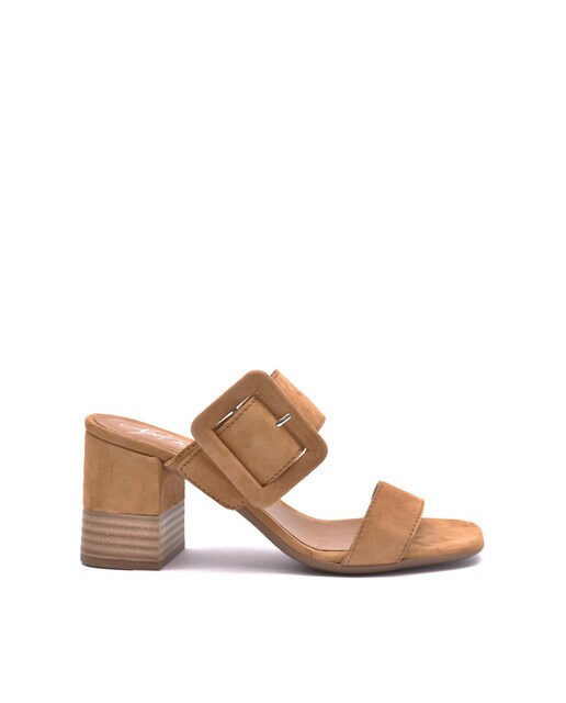 Sandalias de tacón de mujer de piel color amarillo · Alpe · El Corte Inglés
