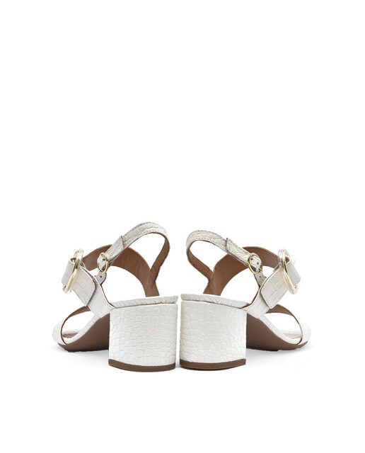 Sandalias de tacón de mujer de piel color blanco · Alpe · El Corte Inglés