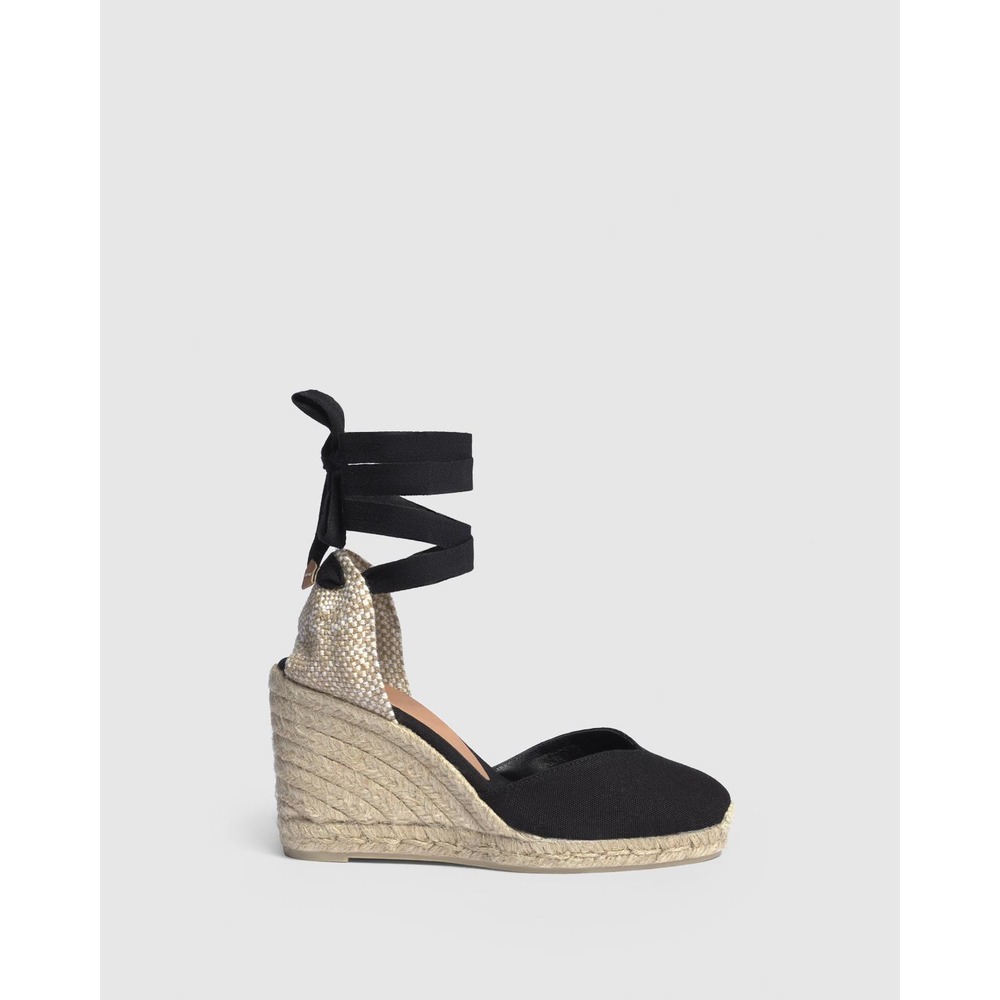 Alpargatas de cuña de mujer en negro con punta cerrada - Castañer - Negro Negro-1