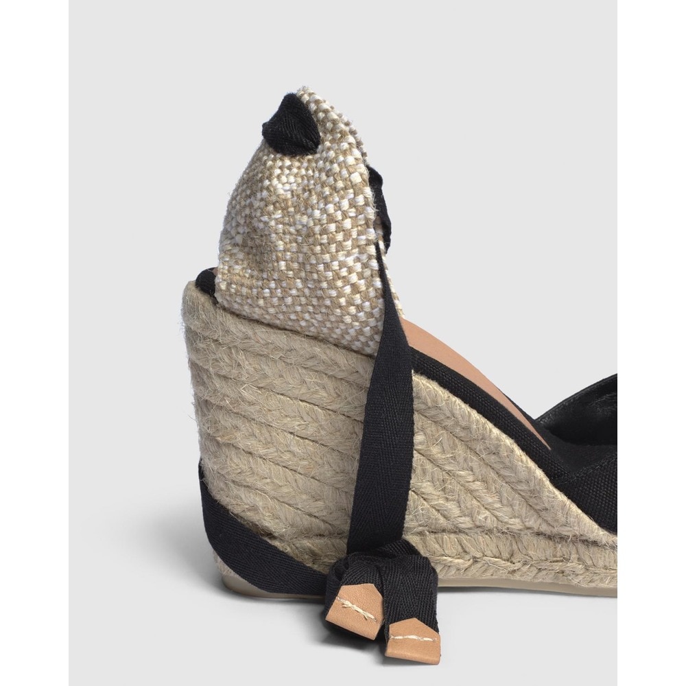 Alpargatas de cuña de mujer en negro con punta cerrada - Castañer - Negro Negro-3