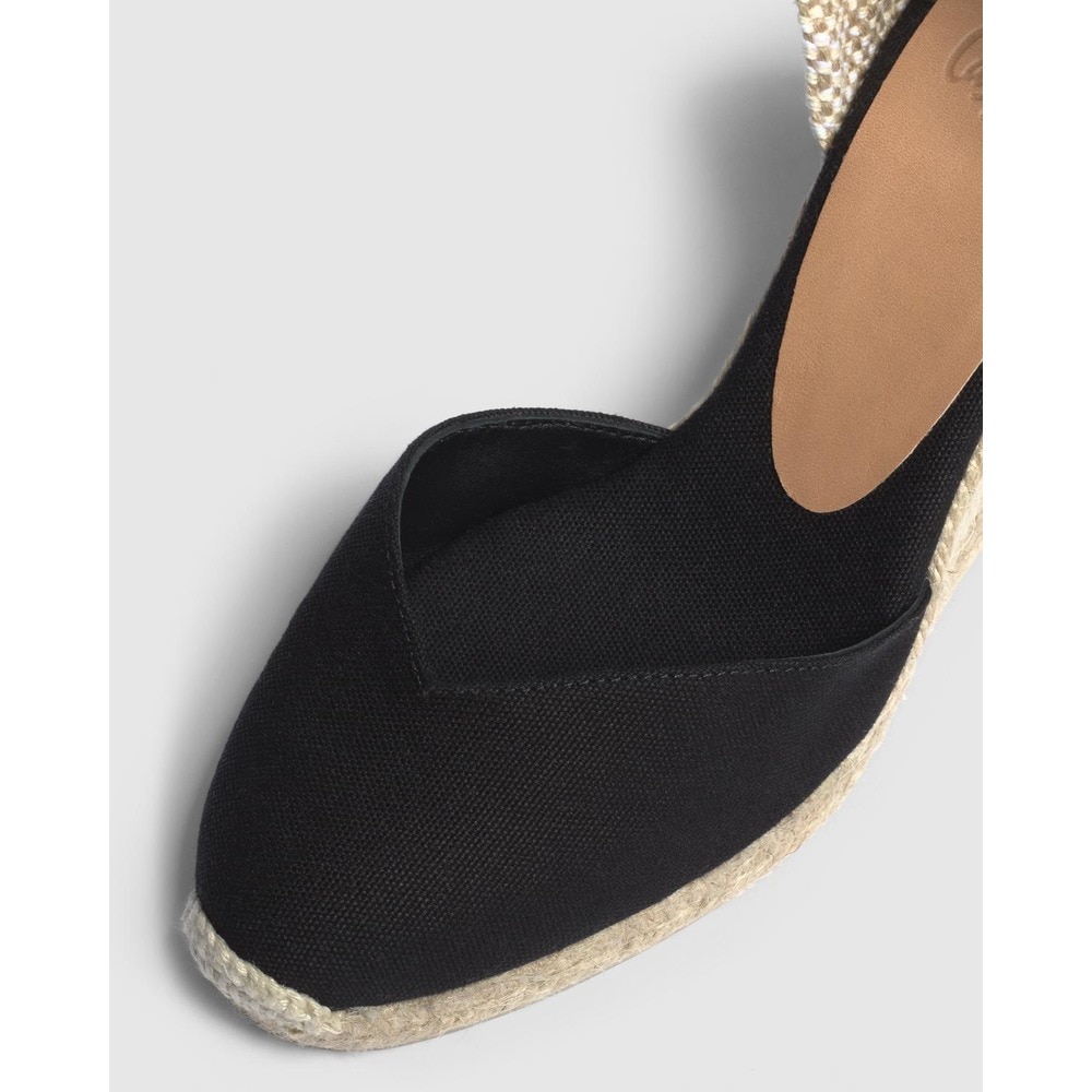 Alpargatas de cuña de mujer en negro con punta cerrada - Castañer - Negro Negro-4
