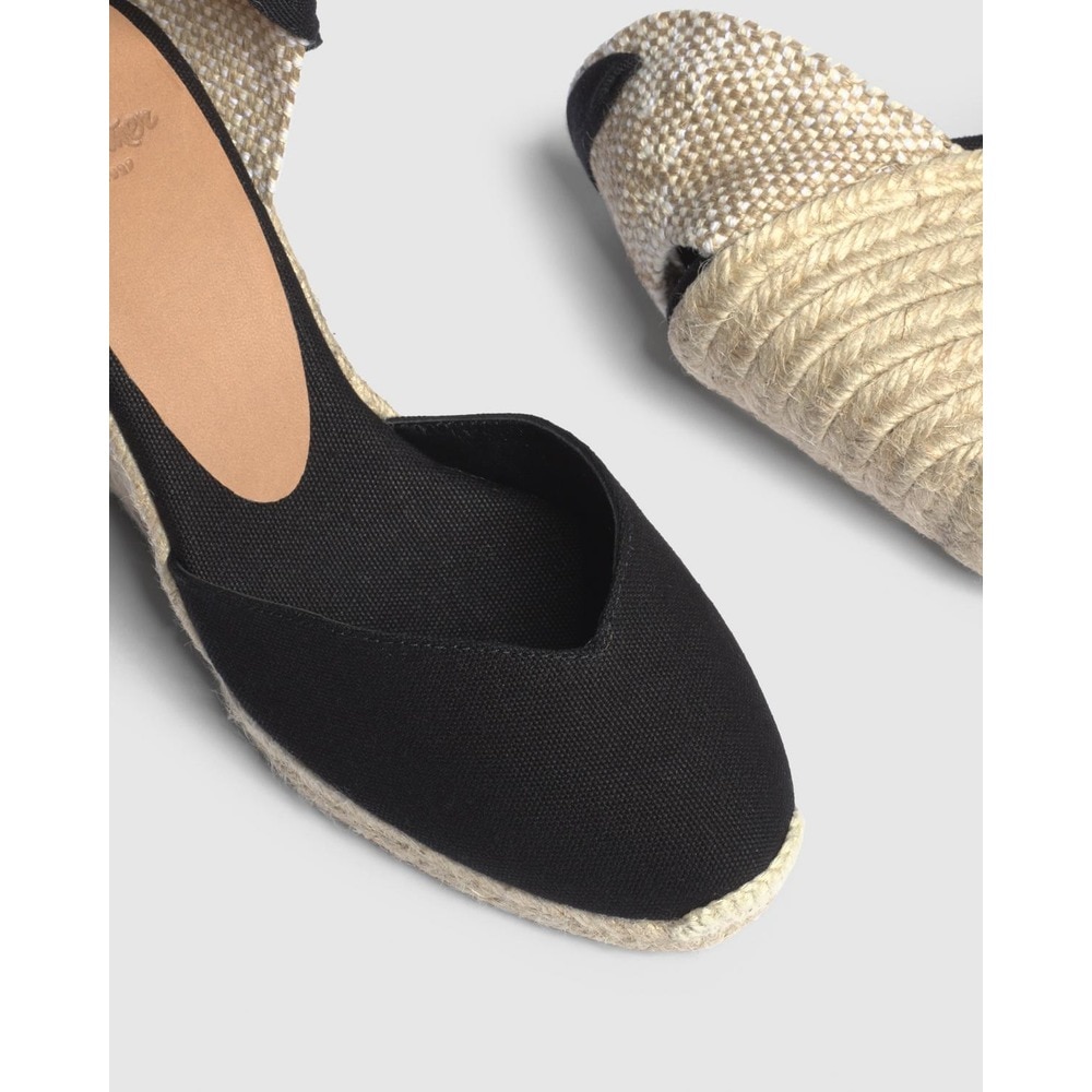Alpargatas de cuña de mujer en negro con punta cerrada - Castañer - Negro Negro-5
